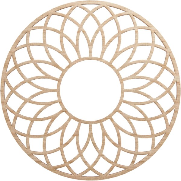 Ekena Millwork Cannes Wood Fretwork Pierced Ceiling Medallion, Alder, 22"OD x 7 1/2"ID x 3/8"T CMWP22X22X0375CNAL - main